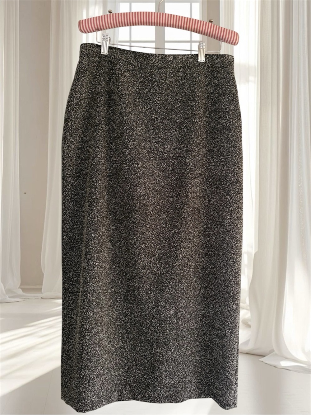 VTG Sag Harbor Marbled Boucle Knit Midi Pencil Skirt Size 12